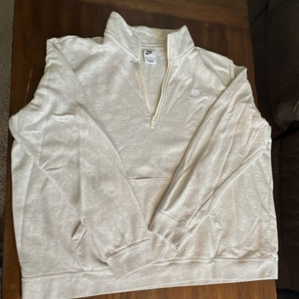 Nike Men’s Pullover Sweatshirt Gray Solid Fleece 1/2 Zip Mock Neck XXL